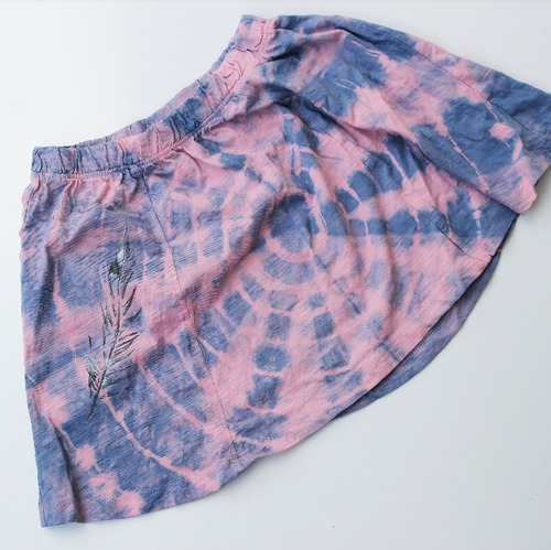 PREMADE - kids girls feather print skirt