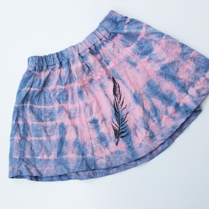 PREMADE - kids girls feather print skirt