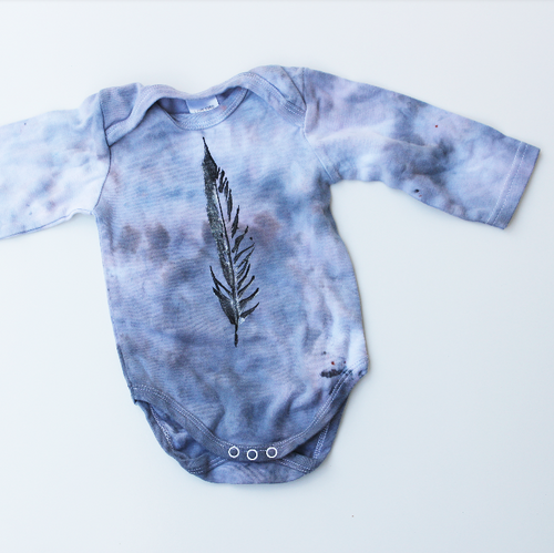 PREMADE baby feather onesie size 0