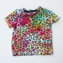 PREMADE - kids rainbow leopard tee