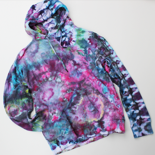 PREMADE  - ADULTS tiedye hoodie size mens small or ladies M