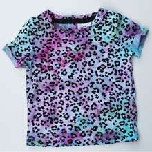 PREMADE - kids rainbow leopard tee