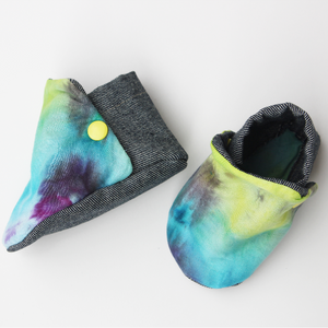 PREMADE Tiedye baby booties shoes soft sole NB - 2Y