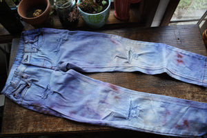 PREMADE denim purple jeans kids size 8