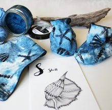 CUSTOM - THE SEA CHILD - shell print baby booties & bibs