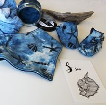 CUSTOM - THE SEA CHILD - shell print baby booties & bibs